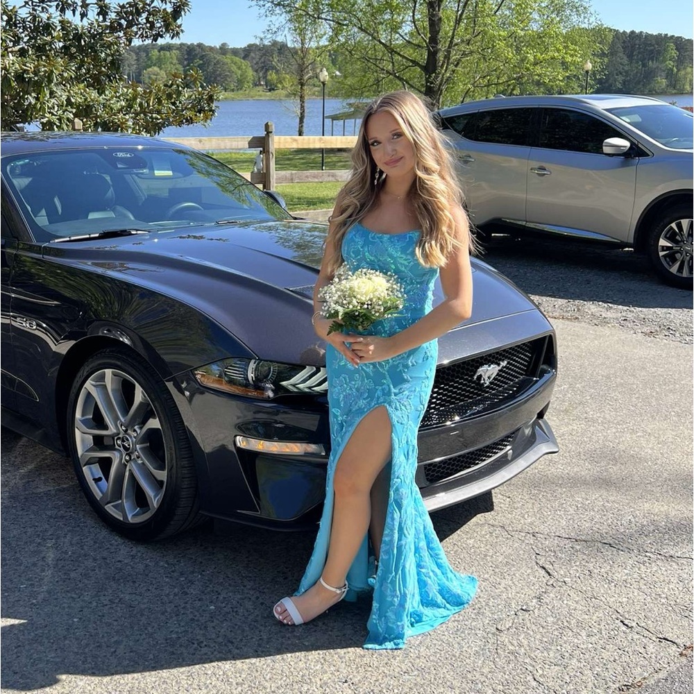 Colette Neon Turquoise Prom Dress